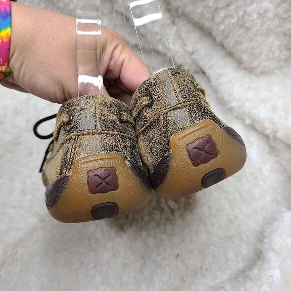 Twisted X Distressed Leopard Print Driving Moccasins sz 6 - Picture 5 of 7